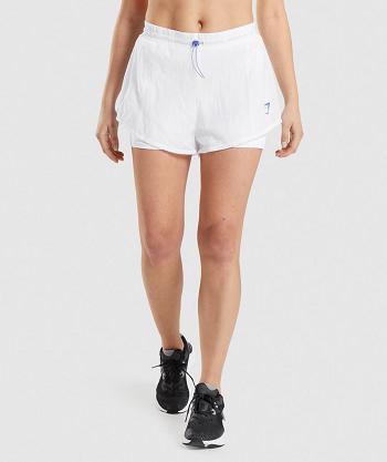 Dámské Šortky Gymshark Pulse 2 In 1 Bílé | CZ 3825HAP